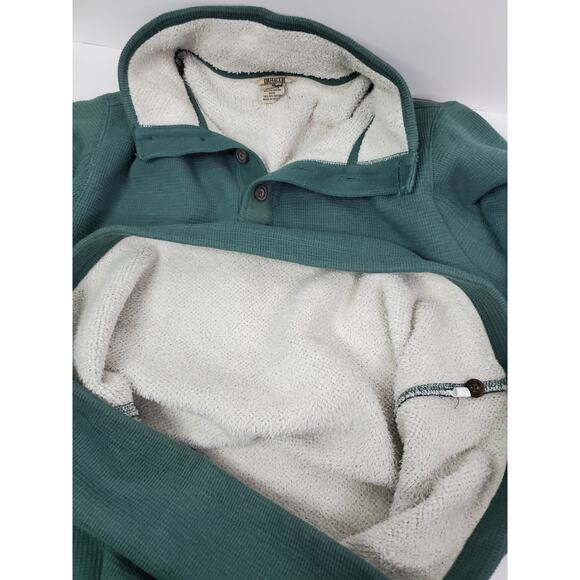 Duluth Trading Men's Burly Thermal Sherpa-Lined Mock Shirt Waffle Knit Pullover - Picture 11 of 12